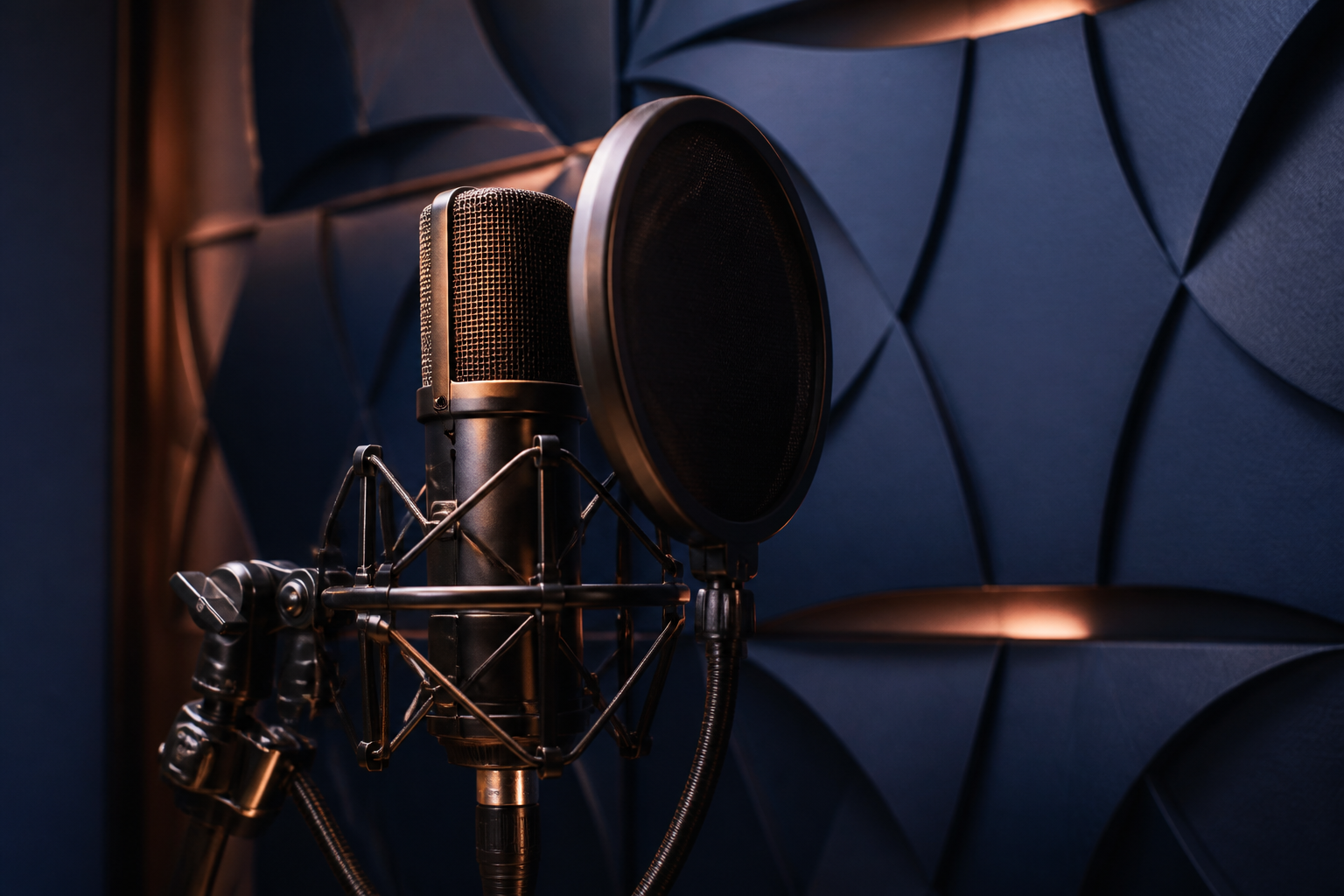 Microphone dans une cabine acoustique
